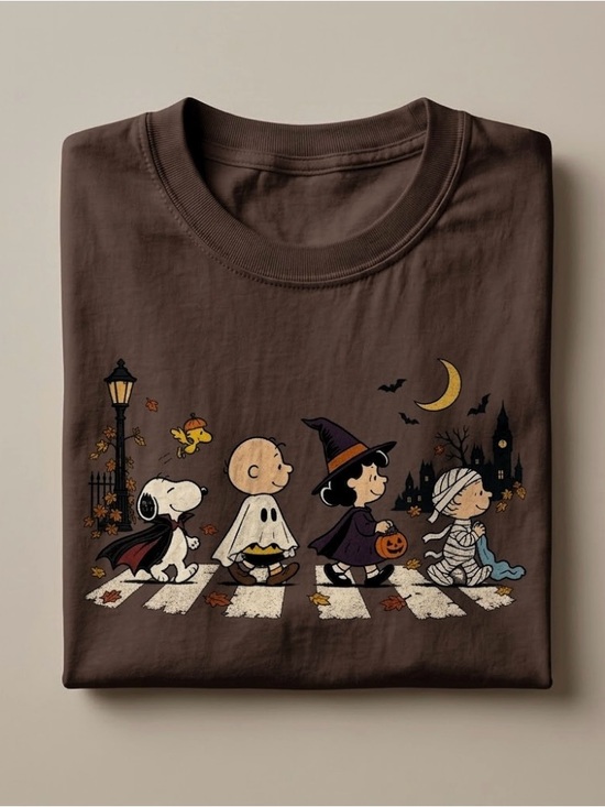 Gildan Tops - Vintage Peanuts Halloween Spooky Trick or Treat Fall Season T-shirt - Gildan